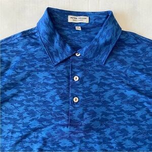 PETER MILLAR Summer Comfort Men’s Golf Polo Shirt Fish Camo Print Sz M